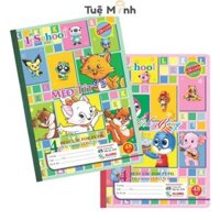 Vở 4 ô ly Klong 80 trang giấy 100gsm không nhòe mực MS 069 bìa dễ thương