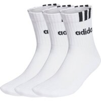 Vớ Adidas Cổ Cao 1/4 Linear 3 Sọc Trắng - 3 Packs