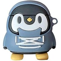 Vỏ AirPods 1 / 2, Áo hoodie đứng sáng tạo siêu dễ thương Áo len thông thường Chim cánh cụt đen Vỏ silicon TPU mềm Vỏ bảo vệ tai nghe không dây cho AirP
