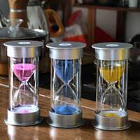 Vỏ Bạc Phong Cách Dạ Quang Đồng Hồ Cát 10 / 20 / 30 Phút Hẹn Giờ Đồng Hồ Cát Trẻ Em Học Hẹn Giờ Quà Tặng Trang Trí Máy Tính Để Bàn Thủ Công