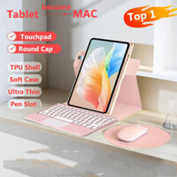 Vỏ Bàn Phím Tay Cầm Cho Huawei MatePad SE 11 "2024 Air 11.5 S 11 PaperMatte 10.4 M6 10.8 Pro 11 2024 2022 T10S T10 10.1 X8 Lite Giá Đỡ Xoay Thông Minh Tự Động Đánh Thức Bao