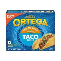 Vỏ Bánh Bắp Vàng, Yellow Corn Taco Shells, 12 Cái, 4.9 oz (140g) - ORTEGA