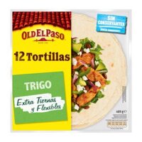 Vỏ Bánh Tortilla, 12 Tortillas, Trigo Extra Tiernas y Flexibles (489g) - OLD EL PASO
