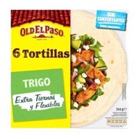 Vỏ Bánh Tortilla, 6 Tortillas, Trigo Extra Tiernas y Flexibles (244g) - OLD EL PASO