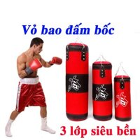 Vỏ bao cát đấm bốc tập võ 3 lớp tiêu chuẩn⚡FREESHIP⚡ Vỏ bao cát treo tập boxing siêu bền chưa nhồi