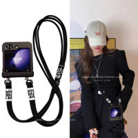 Vỏ bảo vệ bản lề dây đeo chéo LUSHUO, Ốp lưng cho Samsung Galaxy Z Flip 6 5, 4, 3, Zflip5 OPPO Find N2 N3 Flip Motorola Razr 40 50 Ultra Xiaomi Mix Flip