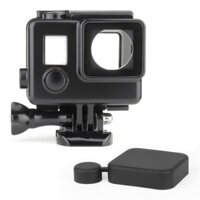 Vỏ Bảo Vệ Chống Nước + Nắp Ống Kính Silicone Cho GoPro Hero 4 Silver