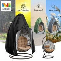 Vỏ bảo vệ ghế xoay MMLUCK, Vỏ bọc ghế trứng treo chống thấm nước chống bụi, 2 kích thước bền chống tia cực tím có dây kéo Vỏ nội thất sân vườn