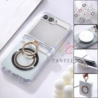 Vỏ Bảo Vệ Hộp Sạc Tai Nghe Không Dây samsung galaxy z flip 5 Bằng Pc Cứng Trong Suốt Có Thể Xoay Vòng