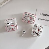 Vỏ Bảo Vệ Hộp Sạc Tai Nghe AirPods Pro 3 gen3 AirPods 2 Hình Hello Kitty Dễ Thương Thời Trang