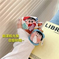 Vỏ Bảo Vệ Hộp Sạc Tai Nghe AirPods 1 2 3 Pro 2nd 3rd Hình Cậu Bé Bút Chì Shin-chan Dễ Thương