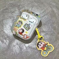 Vỏ Bảo Vệ Hộp Sạc Tai Nghe Không Dây Bluetooth 5.0 TWS Inpods 12 I12 Bằng Silicon Hình Cậu Bé Bút Chì Shin-chan Kèm Mic