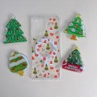 Vỏ bảo vệ khung họa tiết cây thông Noel hoạt hình phù hợp cho Samsung s22 s22 plus Ốp điện thoại siêu di động bé gái s23 s23Plus s23fe s24 plus s24 ultra Ốp lưng cặp đôi