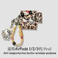 Vỏ bảo vệ Leopard Print kt Cat AirPods pro2 Generation 1 / 2 Vỏ tai nghe Bluetooth thế hệ 3 của Apple