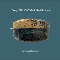 Vỏ bảo vệ tai nghe sony wf1000xm4 sáng tạo sony wf-1000xm4 tai nghe bluetooth không dây thực sự silicone vỏ cứng niche hộp đựng tai nghe thế hệ thứ tư chảy bằng đá cẩm thạch vàng