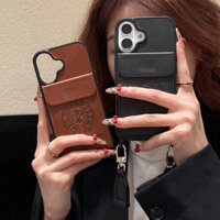 Vỏ bảo vệ túi đeo chéo màu nâu đen sang trọng nhẹ cho IPhone 15 Pro Max 14 Pro 13 12 16 11 Ốp lưng giảm xóc 13 12 Promax