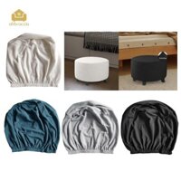 Vỏ bệ chân, Vỏ tựa chân, Vỏ bảo vệ nội thất bằng vải Polyester tròn dày co giãn cho phòng ngủ Vỏ bọc Ottoman màu trơn