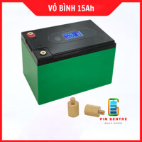 Vỏ bình Chứa Pin 12V - 15Ah Kèm Cọc Bình Có Báo Pin [PBT365]