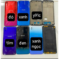 vỏ bộ vivo y91c kèm khay sim kính cam