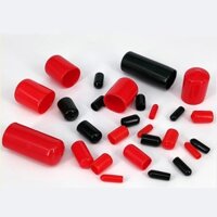 Vỏ bọc cao su PVC Vít Thread Bảo vệ chống bụi Mũ ống tròn mềm màu đen đỏ chống mài mòn
