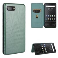 Vỏ bọc da PU bằng sợi Carbon sang trọng BlackBerry KEY2 Vỏ lật từ tính BlackBerry KEY 2 BBF100 Ví đựng thẻ đứng