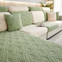 Vỏ Bọc Đệm Ghế Sofa Bằng Vải Nhung Jacquard Đàn Hồi Màu Trơn Bảo Vệ Nội Thất Phòng Khách