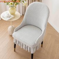 Vỏ bọc ghế OUTDOROASIS, Vỏ bọc ghế ăn phong cách châu Âu co giãn, Màu trơn mềm chống bụi Dây thun bảo vệ ghế tiệc cưới