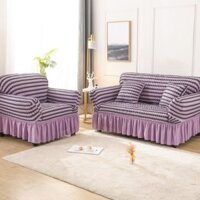 Vỏ bọc ghế Sofa đàn hồi MỚI Bảo vệ ghế Sofa đa năng với váy thanh lịch Bắp rang 3D