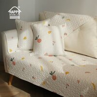 Vỏ Bọc Ghế Sofa HAPPY HOMLIV Đệm Lót Ghế Sofa Vải Cotton Trơn Chống Trượt Dùng Cho Bốn Mùa