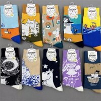 Vớ Bốn Mùa Phong Cách Moomin Yamei Nhật Bản Dễ Phối Đồ Bốn Mùa Dễ Thương Mori Jacquard happy Midube Hợp Thời Trang Cho Nữ