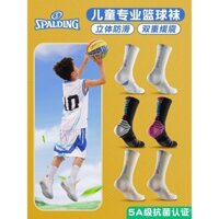 Vớ bóng rổ Spalding cho nam, trẻ em, thanh thiếu niên, ống dài, chuyên nghiệp, đáy khăn, vớ thể thao Mỹ cao cấp