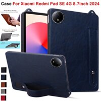 Vỏ cảm giác da hoàn toàn mới cho Xiaomi Redmi Pad SE 4G 8.7inch 2024 Vỏ máy tính bảng màu trơn cầm tay thời trang Xiaomi Redmi Pad SE 4G 8.7 "Vỏ lật bằng da PU chất lượng cao
