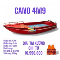 Vỏ cano nhựa composite 4m9 tải 850kg giá giao tận nơi tại xưởng thuyền câu cá, ghe tam bản, xuồng, kayak TES53
