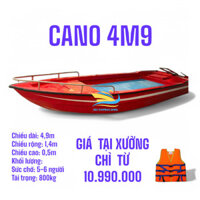 Vỏ cano nhựa composite 4m9 tải 850kg giá giao tận nơi tại xưởng thuyền câu cá, ghe tam bản, xuồng, kayak TES53