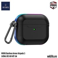 Vỏ Case Chống Sốc Airpod 3 WiWu Defender Armor Khung Kim Loại Tặng Kèm Móc Khoá