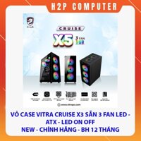 Vỏ Case Gaming Poseidon Vitra Cruise X5 Black 3 Fan Led RGB Fixed - Led ON OFF - New - Chính Hãng - BH 12 Tháng