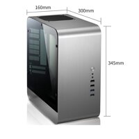 Vỏ case Jonsbo UMX1-PLUS Tempered Glass (Mini Tower/Màu Bạc)