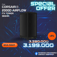 Vỏ case máy tính CORSAIR 2000D AIRFLOW Mini-ITX Black [NEW]