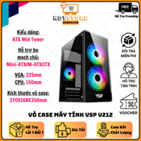 Vỏ Case Máy Tính Gaming VSP V212 Hỗ Trợ Main Mini-ATX/M-ATX/ITX Mặt Kính Xuyên LED Cực Đẹp - Hàng Chính Hãng