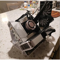 vỏ case máy tính matx itx hỗ trợ 2 SSD, 1 tản nhiệt nước benchtable nhựa dạng nghiêng