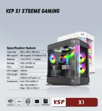 Vỏ Case Máy Tính VSP Aquanaut Pro Gaming ATX X1 (Black)