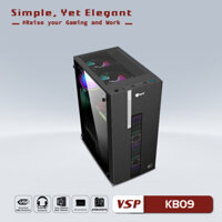 Vỏ Case máy tính VSP - Esport gaming KB09 - bên hông kính cường lực, hỗ trợ main ATX/M - ATX/ITX (Chưa gồm fan)
