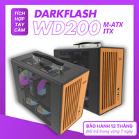 Vỏ case Mini Tower Darkflash WD200 PC M-ATX Kim Loại Mặt Gỗ Có Tay Cầm Mặt Lưới Nhỏ Gọn Chính Hãng
