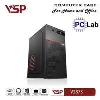 Vỏ case PC máy tính VSP V2873 (M-ATX, Mid Tower, Đen)