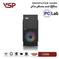 Vỏ case PC máy tính VSP V2886 (M-ATX, Mid Tower, Đen)