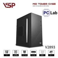 Vỏ case PC máy tính VSP V2893 (M-ATX, Mid Tower, Đen)