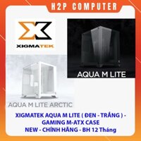 VỎ CASE XIGMATEK AQUA M LITE 3GF SẴN 3 FAN 2 MÀU ( ĐEN - TRẮNG )  GAMING M-ATX CASE - NEW - BH 12 THÁNG