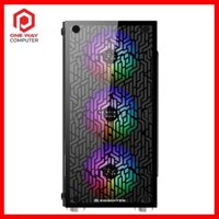 Vỏ Case Xigmatek NYX Kèm 4 Fan LED 5 Màu - M-ATX, 2 SIDE TEMPERED GLASS New - One Way Computer