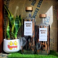 VỎ CHAI rượu ngoại ABSOLUTE ELYX dáng hộp nút kim loại