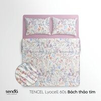 Vỏ chăn chần bông Lụa Tencel 60S họa tiết - Bách thảo tím